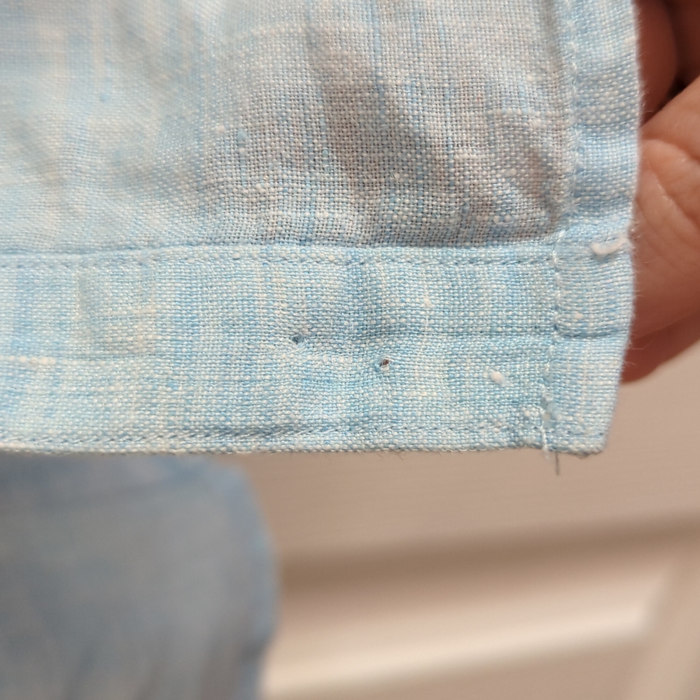 Sky Blue J. McLaughlin Linen Shirt - Picture 5 of 6